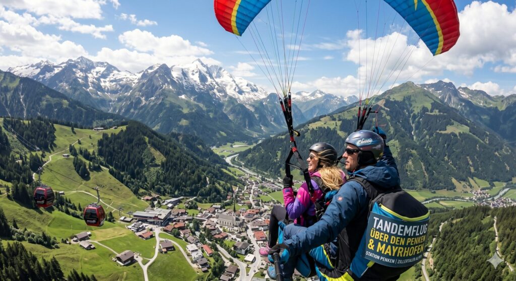 Tandemfliegen mayrhofen – blick vom penken ins zillertal